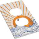 Decorative Outlet Covers Mid Century Sun Japanese Kanagawa Waves Sea 1 Gang Duplex Light Switch Cover Plate Electrical Switch plate Covers Wall Plates Receptacle Cover for Bathroom Bedroom Decor