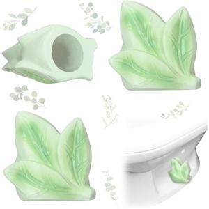 Honeydak 2 Pack Toilet Bolt Caps Decorative Green Leaves Toilet Bolt Screw Covers Cute Ceramic Bathroom Decor Fun Themed Gadgets Bathroom Replacement Parts