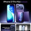UYOUNG for iPhone 17 Pro Max Case Wallet with Card Holder, High End Metal Frame Lens Cover, Military Drop Protection, Rugged Heavy Duty Men Women Protective Phone Case for iPhone 17 Pro Max, Purple