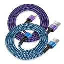 USB A to Lightning Cable-2Pack/6Ft Nylon Braided Long iPhone Charger Cord, Apple Approved Fast Charging Power Wire for iPhone 14 Pro Max, 13 Pro Max, 13Pro, 13, 13 Mini, 12 11 10 XR XS X 8 Plus 7 6 6s