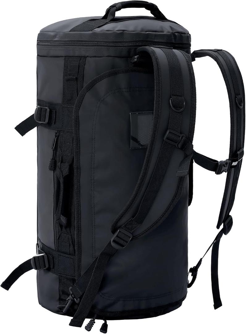 MIER Large Duffel Backpack Sports Gym Bag with Shoe Compartment, Heavy Duty and Water Resistant, Black, 90L