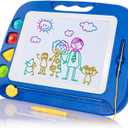 SGILE Large Magnetic Drawing Board - 4 Colors 1613in Writing Painting Doodle Pad with 4 Stamps for Toddlers, Learning Educational Toy Etch Sketch Gift for 36+ Month Kids Girls Boys, Blue