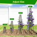 Garden Obelisk Trellis for Climbing Plants Outdoor, 63 Inch Height Adjustable Gardening Trellis, Steel Plastic Coated Plant Support for Indoor & Outdoor Multiple Climbing Plants(1PCS)