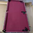 Hathaway Pendleton Portable 6 Foot Pool Table  Space-Saving with Full Set of Billiard Balls, Cues, Chalk and Brush - Foldable Billiard Table with Burgundy Felt, Driftwood Finish