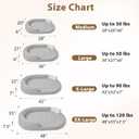 JOEJOY XL Orthopedic Dog Beds Large Sized Dog, Extra Large Washable Waterproof Oval Large Dog Bed with Removable Cover, Egg-Crate Foam Pet Bed with Bolster & Non-Skid Bottom, Light Grey, 42''x31''