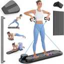 Pilates Board, Foldable Pilates Reformer Set 7 in 1 Multi-Purpose pilates equipment for Women Full Body Workouts at Home, Rayspace Portable Ab Core Trainer, Exercise Board with Timer & Resistance Band