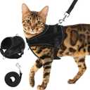PUPTECK Cat Harness and Leash Set Escape Proof, Adjustable Reflective Kitten Jacket Easy Control, Pet Vest Harness for Cats Small Dogs Puppies Walking and Travel (Medium, Black)