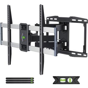 Outdoor TV Wall Mount for 47-86 Inch Television, Mount with Swivel and Tilt, Full Motion Weatherproof TV Bracket with Articulating Dual Arms, Max VESA 600X400 mm, 132lbs