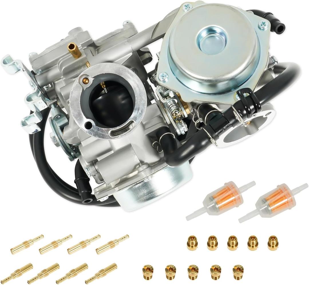 Dual Carburetor w/Fuel Filter & Extra Jets Compatible with Honda Shadow Spirit 1100 VT1100C 1998-2007 Replace 16100-MAA-A00, 16100-MAA-B01, 16100-MAA-B21