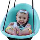 Swurfer Kiwi Toddler Swing  Comfy Baby Swing Outdoor, 3-Point Adjustable Safety Harness, Safe Quick Click Locking System, Foam-Lined Shell, Blister-Free Rope, Easy Installation, Age 9 Months and Up (Blue2)