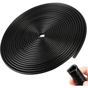 2 x Car Door Edge Guards Black 32.8ft (10m), Car Door Protector Rubber Edge Trim Fits Most Vehicle, No Glue, U-Shaped, Built-in Metal Clips, Easy to Cut