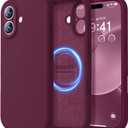 LOVE 3000 Designed for iPhone 17 Case, Premium Silicone [Compatible with Magsafe][Soft Anti-Scratch Microfiber Lining] Shockproof Protective Phone Case for Men Women 6.3", WineRed
