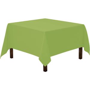 Gee Di Moda Square Tablecloth - 52 x 52 Inch Apple Green Table Cloth for Small Square or Round Tables - Heavy Duty Washable Fabric - for Buffet Table, Holiday Party, Dinner, Wedding & Baby Shower