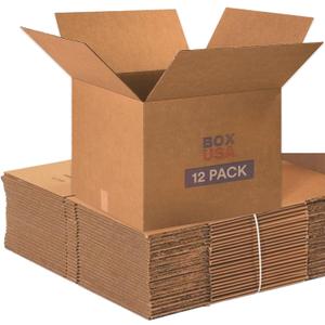 BOX USA Moving Boxes 20"L x 20"W x 15"H (12-Pack) Large - Corrugated Cardboard Box for Shipping, Mailing, Packing, Packaging and Storage