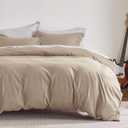 Bedsure Duvet Cover Queen Size - Soft Double Brushed Bedding Set for Kids & Adults, Zipper Closure, 3 Pieces, Includes 1 Duvet Cover (90"x90") & 2 Pillow Shams, NO Comforter, Hazel