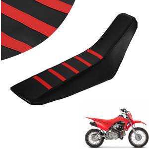 Ribbed Dirt Bike Seat Cover Gripper Soft for CRF 110 125F CRF110F CRF125F 2023 2024 2025 Pit Bike Non-Slip Surface Protector Red