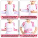 Posture Corrector for Kids, Adjustable Children Posture Corrector for Boys/Girls, Breathable Back Support Belt with Spine Lumbar Shoulder Braces for Hunchback, Spine Corrector(Pink, Medium)