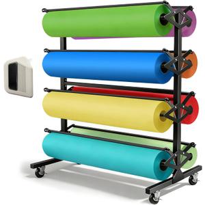 Large Paper Roll Dispenser, Dispenser Rack and Cutter, for 36” Craft
