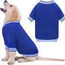 Dog Sweaters for Medium Dogs, Brushed Fleece Dog Sweater Baseball Jacket Soft Warm Pet Sweater Clothes Medium Sized Boy Girl Pet(Blue-M)