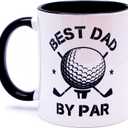 decorluxes Golf Gifts for Dad 11oz Ceramic Mug, Best Dad by Par Mug, Funny Golf Gift for Men, Husband, Gifts for Fathers Day, Birthday (Design 1)