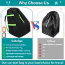 Sublaga Waterproof Car Seat Bags For Airplane Travel, Durable Carseat Cover For Air Travel Car Seat Travel Bag with Shoulder Straps and 2pcs Luggage Tags For Airplane