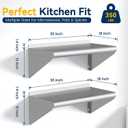 Stainless Steel Shelf 18" x 36", 2 Pack NSF Wall Mounted Commercial Metal Shelving with Backsplash for Restaurant, Utility Room, Kitchen and Garage