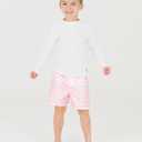 RUGGEDBUTTS Boys UPF50+ Sun Protection Gingham Swim Trunks (Pink, S)