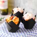 200 Pack Black Tulip Cupcake Liners, Cupcake Wrappers for Baking, 2 inches x 3.1 inches