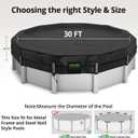 QH.HOME 550D 30 Ft Round Winter Pool Cover Tear Resistant Heavy Duty Fabric