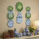 Yinder 3 Pcs Chinoiserie Bonsai Wall Hanger Decor Sign Rustic Topiary Wooden Hanger Wall Plaque Decor Vintage Farmhouse Decoration for Kitchen Living Dinning Room Bedroom 15.7 in