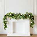 Fall Decor - Fall Garland - 7FT Autumn Eucalyptus Leaf Pumpkin Berry Fireplace Mantle Halloween Thanksgiving Harvest Farmhouse Decorations for Indoor Porch