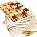 YOUBET 8 PCS Plastic Serving Trays - Ivory Wheat Straw Trays for Serving Food - Super Strong Disposable Platters, Heavy Duty Plastic Trays for BBQ, Picnic, Party, Wedding