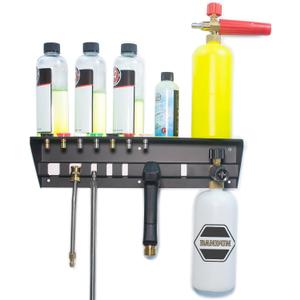 Pressure Washer Gun Holder with Shelf,Foam Cannon Holder for Pressure Washer Wand,Pressure Washers Nozzle Tips,Soap Bottle Holder, pressure washer parts & accessories & attachments Storage Rack
