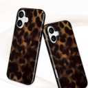 Jusy Compatible with MagSafe Brown Tortoise Shell Print Case for iPhone 17, Amber Trendy Luxury Magnetic Soft TPU and Hard PC Protective Phone Cover for Women Girls - Tortoise Shell
