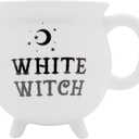 Wowser White Witch Cauldron Mug, Spooky Season Coffee Cup, 4 Inches