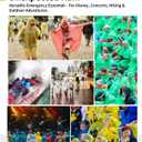 Hitituto Rain Ponchos for Adults - Extra Long Emergency Poncho with Hood, 6/12/24 Family Pack Raincoat, Home Survival Kits (Blue)