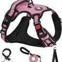 NESTROAD No Pull Dog Harness,Adjustable Oxford Dog Vest Harness with Leash,Reflective No-Choke Pet Harness with Easy Control Soft Handle for Small Dogs(Small,Pink) (Sneck 11-15" chest 15-21")