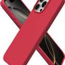 ORNARTO Compatible with iPhone 16 Pro Max Case 6.9", Slim Liquid Silicone 3 Layers Soft Gel Rubber Shockproof Protective Cover with Anti-Scratch Microfiber Lining-Red