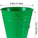 Ripeng 12 Pack St. Patrick's Day Galvanized Buckets Metal Bucket with Handle 5 Inch Tin Mini Round Flower Pot Plant Basket, Party Supplies for Candy Bars Vase Crafts Favor(Green)