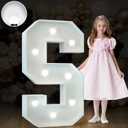 imprsv Marquee Letter S, 3FT Decorative Signage, Cool White LED Light Up Foam Board Letter for Wedding, Birthday Decorations