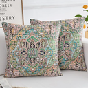 BUAEL Boho Throw Pillow Covers 22x22 inch Set of 2,Boho Vintage Carpet Pattern Antique Ethnic Decor Double Sided Pattern Cushion Cover Soft Pillow Case Living Sofa Room Bed Square Pillow Cover