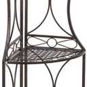 3 Tier Metal Corner Shelf Stand for Kitchen Free Standing Corner Shelf, Bakers Rack, Antique Bronze