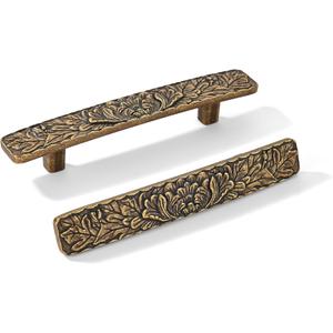 6 Pack 3 inch Antique Brass zinc Alloy Hardware Vintage-Antique-Bronze Cabinet Drawer Handle is Suitable for Sideboard, Jewelry Box, Kitchen and Bathroom Furniture Cabinet Pulls