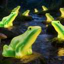 BeHiller Solar Frog Path Lights Outdoor for Garden Art Decor,6PACKS Frog Easter Yard Decorations,Frog Lights for Housewarming Gifts,Lawn Ornament,Gardening Gifts for Grandma,Women,Mom Day,House Decor