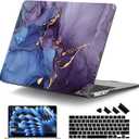 DONGKE for MacBook Air 13 Inch Case M5 2026 M4 2025 M3 M2 2024-2022 A3449 A3240 A3113 A2681, Plastic Hard Shell & Keyboard Cover & Screen Film for MacBook Air 13.6 Inch Case - Abstract Marble