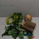 Crested Gecko Tank AccessoriesReptile Vines Plants with Coconut Shell Ladder Hideout Hermit Crab Decor for Bearded Dragon Lizard Chameleon Tortoise Snake