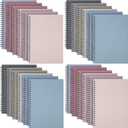 Fuutreo 24 Pcs Spiral Notebook for Work A5 8.3 x 5.7 Inch College Ruled Spiral Journal Notebook Kraft Cover, 12 Color, 60 Sheets, 120 Pages for Office School Supplies(Taro Color)