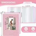vivinin 2 Pack Photo Album 4x6, Linen Cover Photo Book, Small Photo Album Book for 36 Pockets Hold 72 Pictures, Picture Book for Photos Family Anniversaries Baby VacationsPink