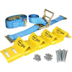 ANLULOAD Wheel Chock Tie Down Kit,Trailer Tire Ratchet Straps,E Track Tie Down System for ATV,Utv,Construction Equipment&Small Tractors.