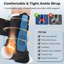 Ankle Brace for Sprained Ankle, Ankle Support for Women Men, Adjustable & Air Fabric Cool With 2 Removable Side Splints, Air Fabric Cool Ankle Stabilizer for for Injury Recover, Running,Sports (Large) (Black)